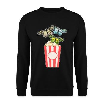 Maïs soufflé papillon - Sweat-shirt Unisexe - noir - Devant - Alina (178cm) & Michal (187cm)