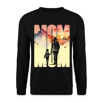 Mère avec un garçon Fête des mères Montagnes Maman Enfant - Sweat-shirt Unisexe - noir - Devant - Alina (178cm) & Michal (187cm)