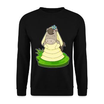 Pferd Braut Schleier Hochzeit - Unisex Pullover - Schwarz - Vorne - Alina (178cm) & Michal (187cm)