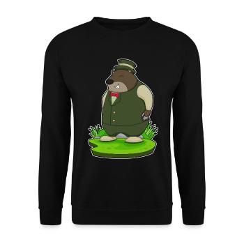 Maulwurf Bräutigam Anzug Hochzeit - Unisex Pullover - Schwarz - Vorne - Alina (178cm) & Michal (187cm)