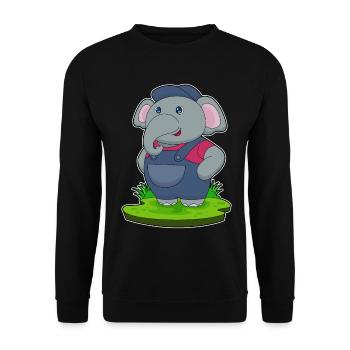 Elephant Mechanic Blue Collar Workshop - Unisex Sweatshirt - black - Front - Alina (178cm) & Michal (187cm)