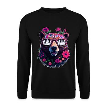 Mama Bear Lunettes de soleil Mama Bear Fleurs de la fête des mères - Sweat-shirt Unisexe - noir - Devant - Alina (178cm) & Michal (187cm)