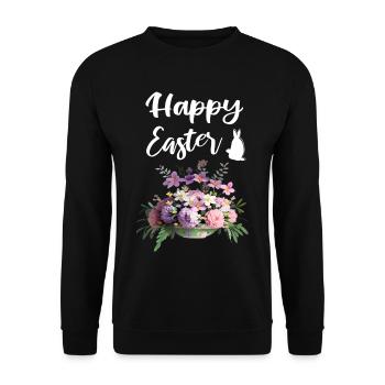Joyeuses Fleurs de Pâques Bouquet - Sweat-shirt Unisexe - noir - Devant - Alina (178cm) & Michal (187cm)