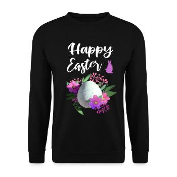 Joyeuses fleurs de Pâques oeuf de Pâques - Sweat-shirt Unisexe - noir - Devant - Alina (178cm) & Michal (187cm)