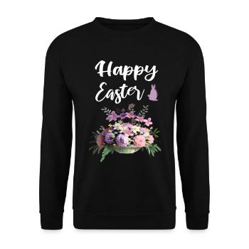 Joyeuses Pâques Florales - Sweat-shirt Unisexe - noir - Devant - Alina (178cm) & Michal (187cm)