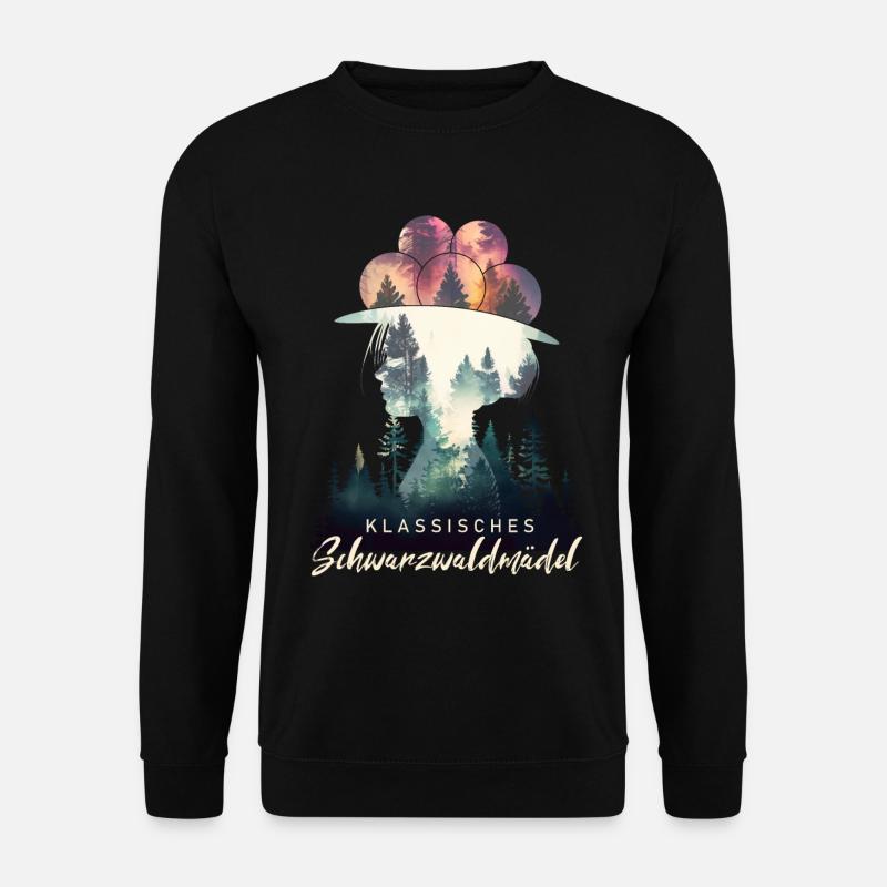 Klassisches Schwarzwaldmädel Schwarzwald Bollenhut - Unisex Pullover - Schwarz