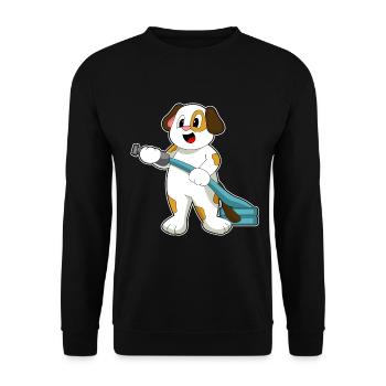 Dog Firefighter Fire Hose Fire Brigade - Unisex Sweatshirt - black - Front - Alina (178cm) & Michal (187cm)
