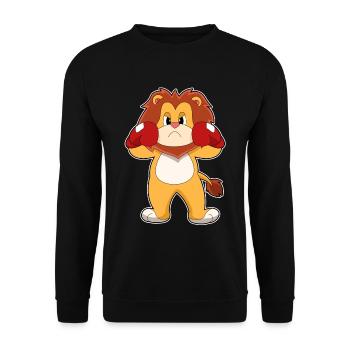Lion Boxer Boxing Gloves Boxing - Unisex Sweatshirt - black - Front - Alina (178cm) & Michal (187cm)