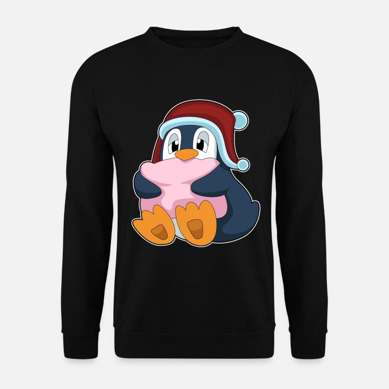 Penguin Sleeping Pillow - Unisex Sweatshirt - black