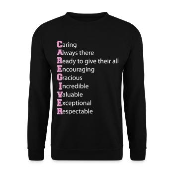 Caregiver Definition Elderly Caregiving Carer - Unisex Sweatshirt - black - Front - Alina (178cm) & Michal (187cm)