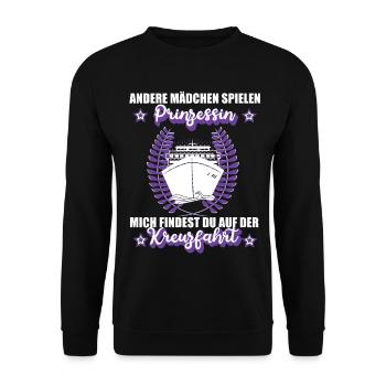 Kreuzfahrt Kreuzfahrerin Urlaub Schiff Damen Reise - Unisex Pullover - Schwarz - Vorne - Alina (178cm) & Michal (187cm)