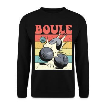 Boulespieler Boulekugel für Bouler Petanque Boule - Unisex Pullover - Schwarz - Vorne - Alina (178cm) & Michal (187cm)
