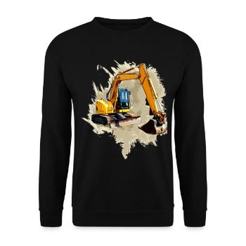 Schaufel-Bagger - Unisex Pullover - Schwarz - Vorne - Alina (178cm) & Michal (187cm)