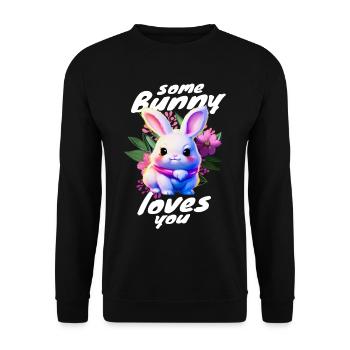 Le lapin de Pâques doux vous apporte de l’amour - Sweat-shirt Unisexe - noir - Devant - Alina (178cm) & Michal (187cm)