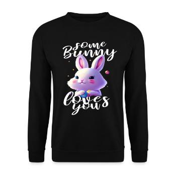 mignon lapin de Pâques vous aime - Sweat-shirt Unisexe - noir - Devant - Alina (178cm) & Michal (187cm)
