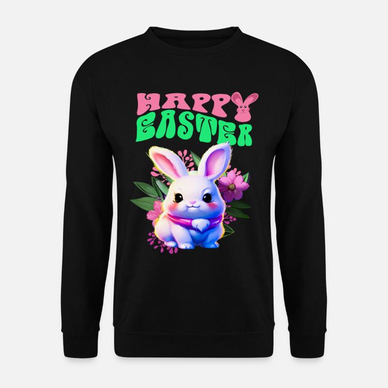 Osterhase - süßes Kaninchen Frohe Ostern - Unisex Pullover - Schwarz