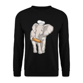 Pâtisserie de rouleau à pâtisserie Elephant - Sweat-shirt Unisexe - noir - Devant - Alina (178cm) & Michal (187cm)