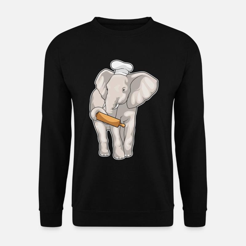 Elephant Baker Pasta Wood - Sweat-shirt Unisexe - noir