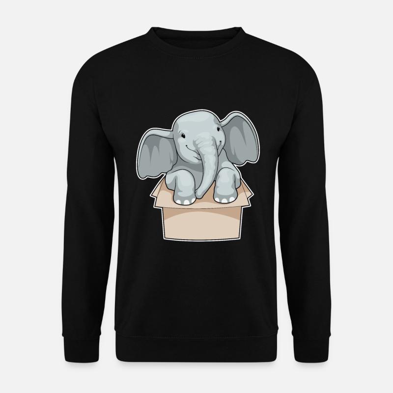 Elefant Karton - Unisex Pullover - Schwarz