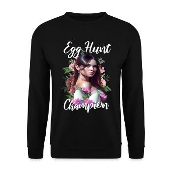 Egg Hunt Champion Girl - Unisex Sweatshirt - black - Front - Alina (178cm) & Michal (187cm)
