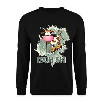 Muh Ski - Unisex Pullover - Schwarz - Vorne - Alina (178cm) & Michal (187cm)