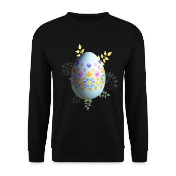 Florales Osterei - Unisex Pullover - Schwarz - Vorne - Alina (178cm) & Michal (187cm)
