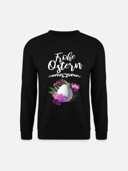Frohe Ostern Osterei Floral - Unisex Pullover - Schwarz
