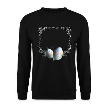 Festive Easter Egg Picture Frame - Unisex Sweatshirt - black - Front - Alina (178cm) & Michal (187cm)
