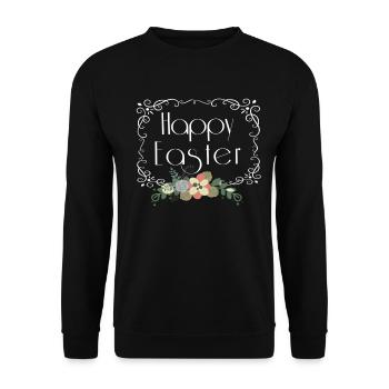 Happy Easter Floral - Unisex Sweatshirt - black - Front - Alina (178cm) & Michal (187cm)