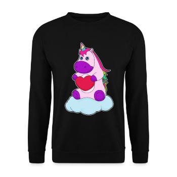 Unicorn Heart - Unisex Sweatshirt - black - Front - Alina (178cm) & Michal (187cm)