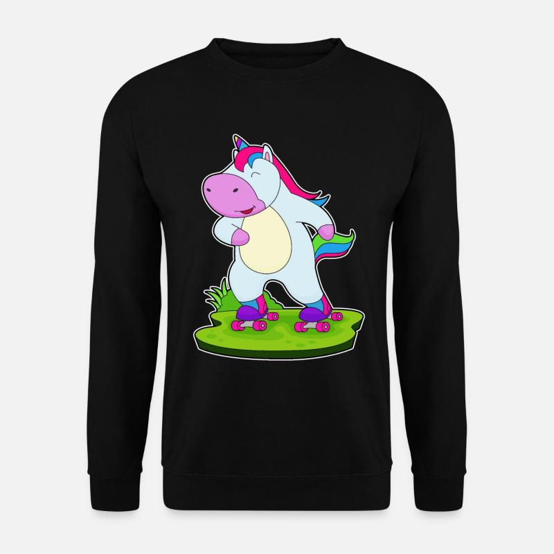 Einhorn Rollschuhfahren Rollschuhe - Unisex Pullover - Schwarz
