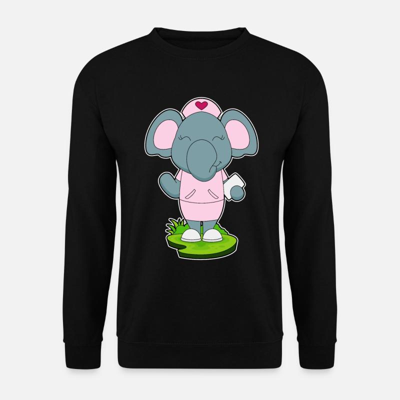 Elefant Krankenschwester  - Unisex Pullover - Schwarz