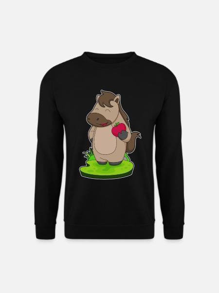 Pferd Apfel - Unisex Pullover - Schwarz