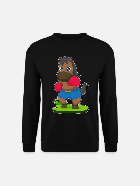 Pferd Boxer Boxhandschuhe Boxen - Unisex Pullover - Schwarz