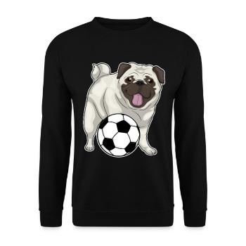 Pug Soccer Player Soccer - Sweat-shirt Unisexe - noir - Devant - Alina (178cm) & Michal (187cm)