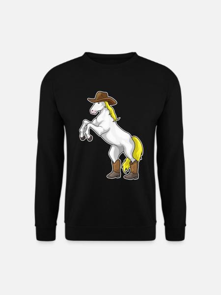 Pferd Cowboy Cowboystiefel - Unisex Pullover - Schwarz