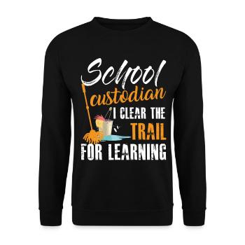 Citation du gardien de l’école Garde de l’éducation - Sweat-shirt Unisexe - noir - Devant - Alina (178cm) & Michal (187cm)