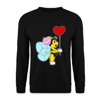 Mariage en ballon Bee Bride - Sweat-shirt Unisexe - noir - Devant - Alina (178cm) & Michal (187cm)