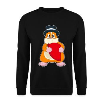 Hamster Bräutigam Herz Hochzeit - Unisex Pullover - Schwarz - Vorne - Alina (178cm) & Michal (187cm)
