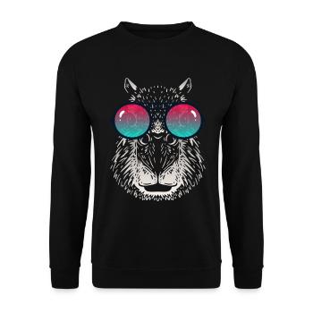 Capybara cool avec des lunettes de soleil - Sweat-shirt Unisexe - noir - Devant - Alina (178cm) & Michal (187cm)