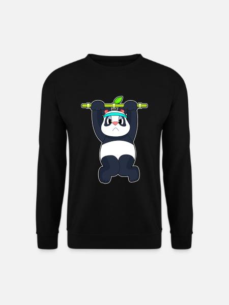 Panda Bodybuilder Pull-ups Culturisme - Sweat-shirt Unisexe - noir