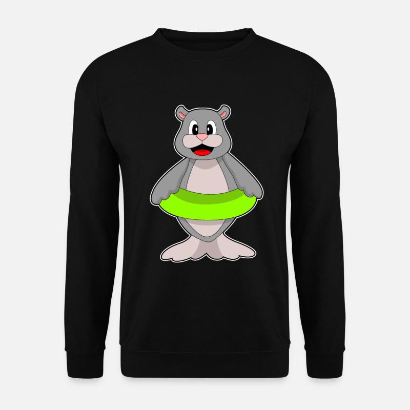 Seehund Schwimmen Schwimmring Sommer - Unisex Pullover - Schwarz