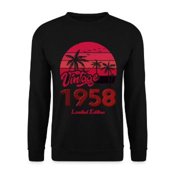 Vintage Year 1958 Limited Edition Red - Unisex Sweatshirt - black - Front - Alina (178cm) & Michal (187cm)