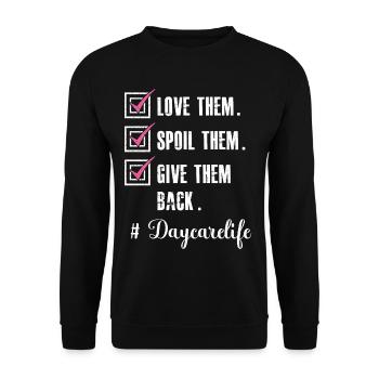 Love Daycare Provider Childcare Teacher - Unisex Sweatshirt - black - Front - Alina (178cm) & Michal (187cm)