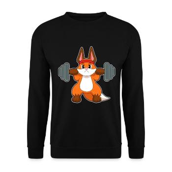 Fox Bodybuilder Barbell Bodybuilding - Unisex Sweatshirt - black - Front - Alina (178cm) & Michal (187cm)