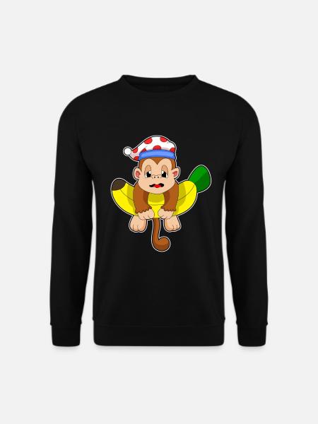 Monkey Sleeping Night Hat - Unisex Sweatshirt - black