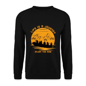 Life is a Journey - Enjoy the Ride - Travel Tee - Unisex Pullover - Schwarz - Vorne - Alina (178cm) & Michal (187cm)