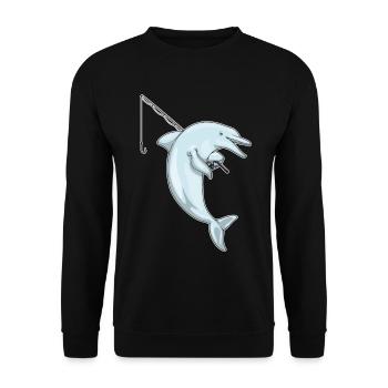 Canne à pêche Dolphin Pêcheur Canne à pêche - Sweat-shirt Unisexe - noir - Devant - Alina (178cm) & Michal (187cm)