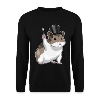 Hamster Wizard Wand - Unisex Sweatshirt - black - Front - Alina (178cm) & Michal (187cm)
