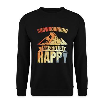 Vintage Snowboarder - Unisex Sweatshirt - black - Front - Alina (178cm) & Michal (187cm)
